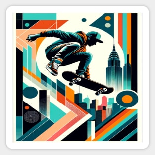 Skyscraper Ollie: Urban Skateboarding Fusion Sticker